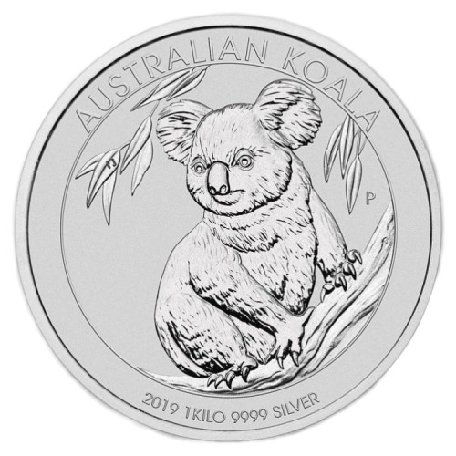 1 Kilo zilveren munt Koala 2019 voorkant